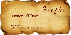 Hucker Ákos névjegykártya