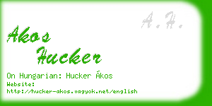 akos hucker business card
